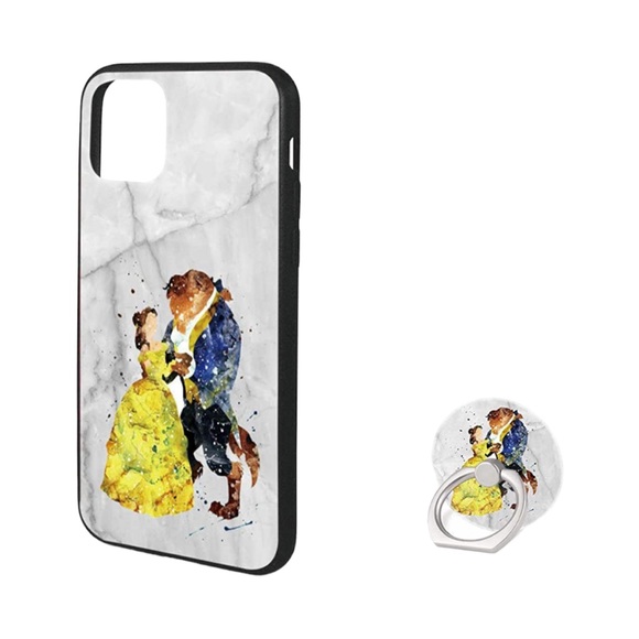 iPhone 11 BEAUTY & THE BEAST MARBLED CASE & RING KICKSTAND! NEVER USED! - Picture 2 of 15